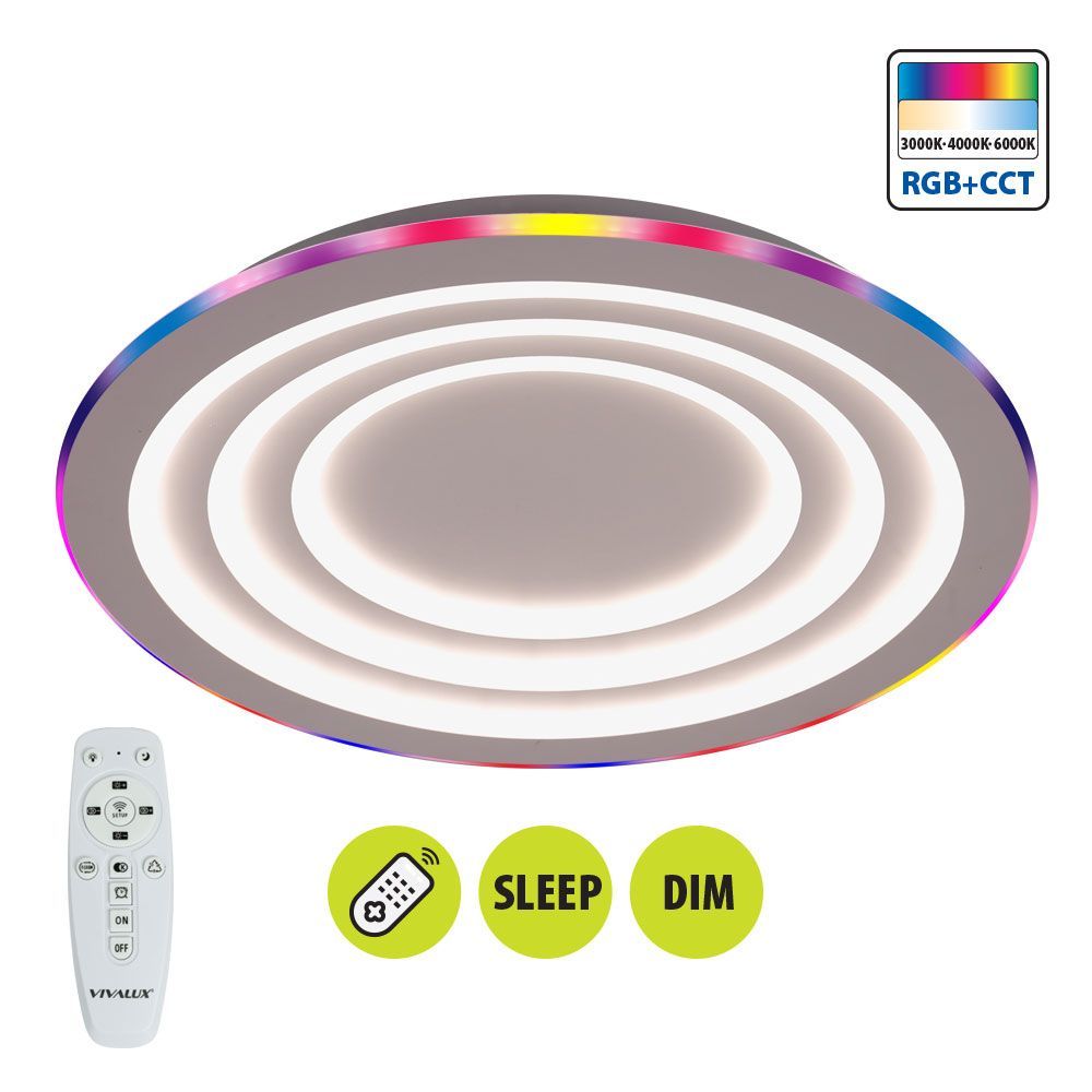 Multifunctional LED lighting fixture with remote control DALIA LED ∙ 80W ∙ RGB+CCT ∙ 3000-6000K
