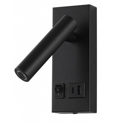 LED Cabinet Light, 2W, ON/OFF-Switch, USB, Black, Neutral Light