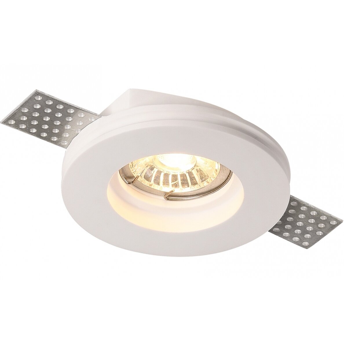 LED Ceiling Fitting, Round, Gypsum, without Reflector
