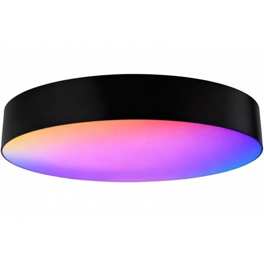 LED lubų šviestuvas, 40W, apvalus, juodas, atmintis, nuotolinis valdymas, RGB, CCT šviesa