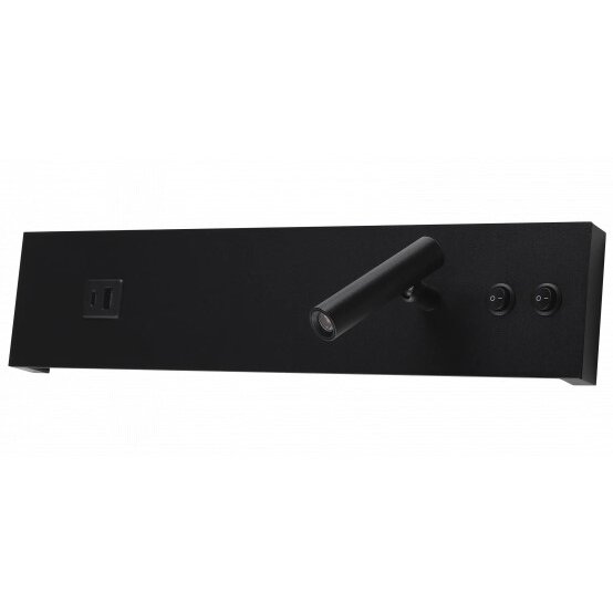 LED Wall Light, 11W, ON/OFF-Switch, USB, Black, Neutral Light