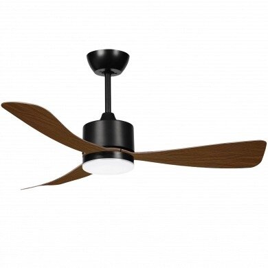 LED Fan Ceiling 18W, 3CCT, Black/Wood, Remote Control