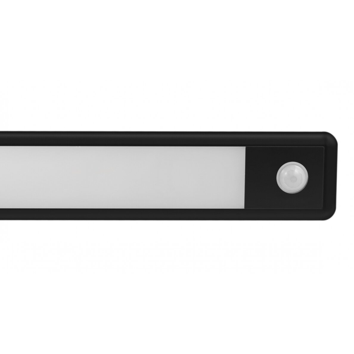 LED Cabinet Light, Slim Fit, Black Body, PIR Sensor, 1.5W, Warm Light