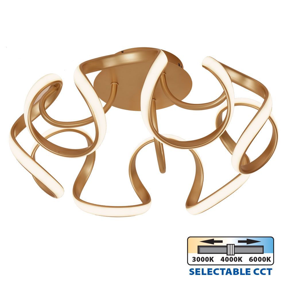 LED ceiling fixture MEANDRA-C LED ∙ 54W ∙ gold ∙ CCT-switch ∙ 3000-4000-6000K