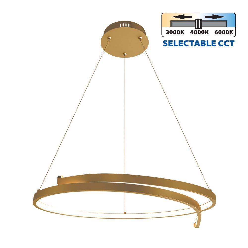 LED suspension OMICRON LED ∙ 38W ∙ gold ∙ CCT-switch ∙ 3000-4000-6000K