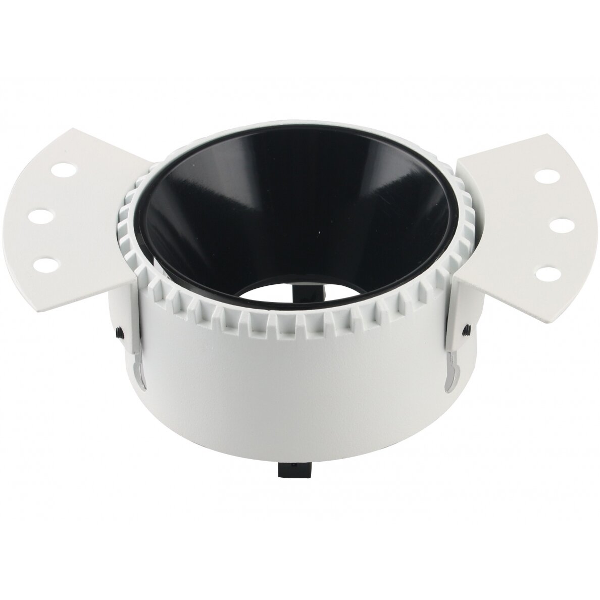 LED Spotlight Fixture, Round, Aluminium, Black Reflector