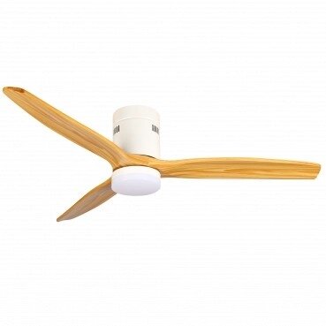LED Fan Ceiling 18W, 3CCT, White/Wood, Remote Control