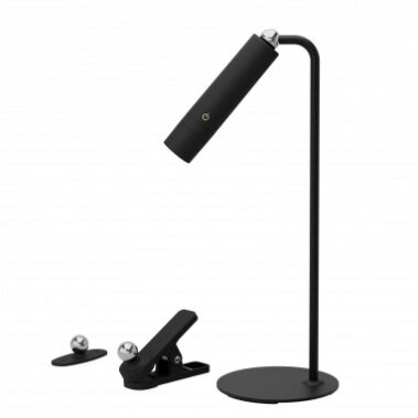 LED Table Lamp, 3W, Multifunctional, Wireless Charging, Black Body, Neutral Light