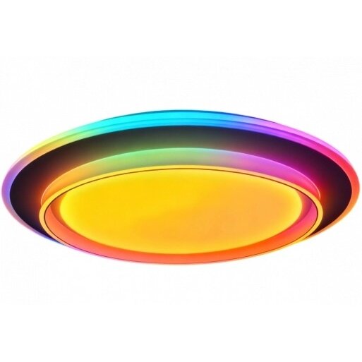 LED lubų šviestuvas, 40W, apvalus, juodas, atmintis, nuotolinis valdymas, RGB, CCT šviesa