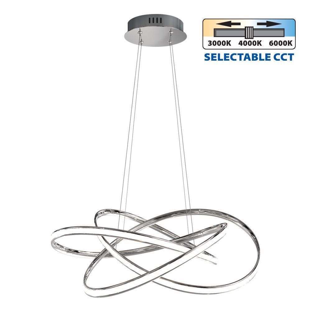 LED suspension MAREA LED ∙ 60W ∙ chrome ∙ CCT-switch ∙ 3000-4000-6000K