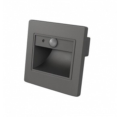 LED Step Light, Square, Grey, 1W, Sensor, Neutral Light