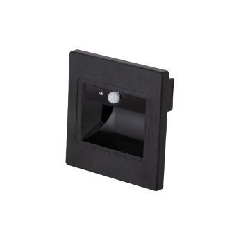 LED Step Light, Square, Black, 1W, Sensor, Neutral Light
