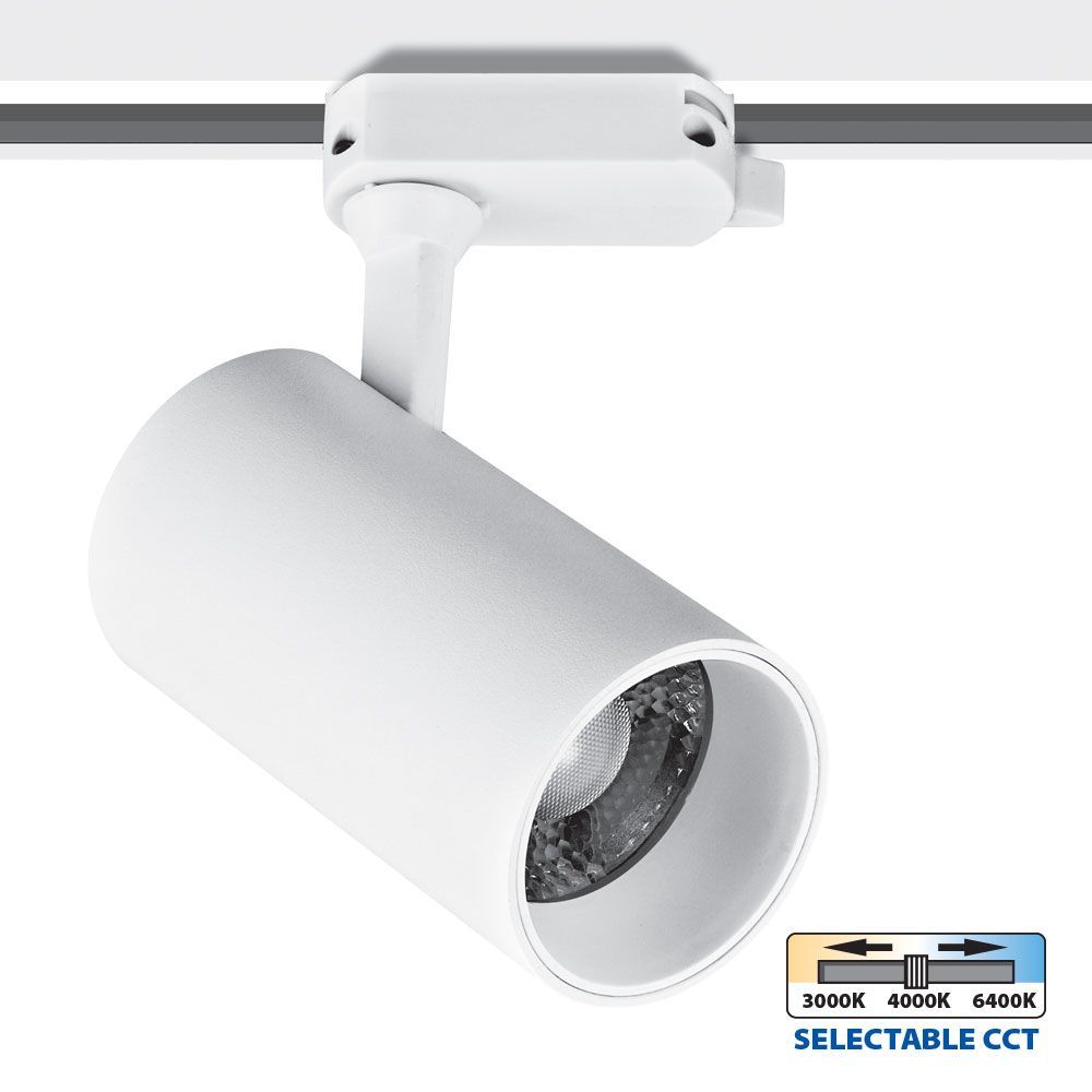 LED fixture for track lighting TRANCE LED ∙ 30W ∙ 2100lm ∙ white ∙ CCT-switch ∙ 3000K-4000K-6400K