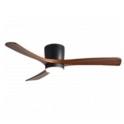 LED Fan Ceiling, 18W, CCT, Black/Wood, Remote Control