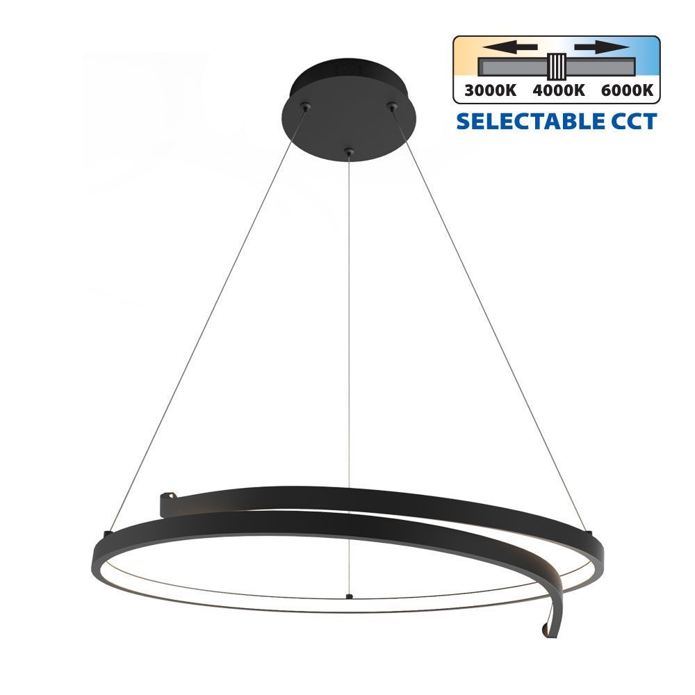 LED suspension OMICRON LED ∙ 38W ∙ black ∙ CCT-switch ∙ 3000-4000-6000K