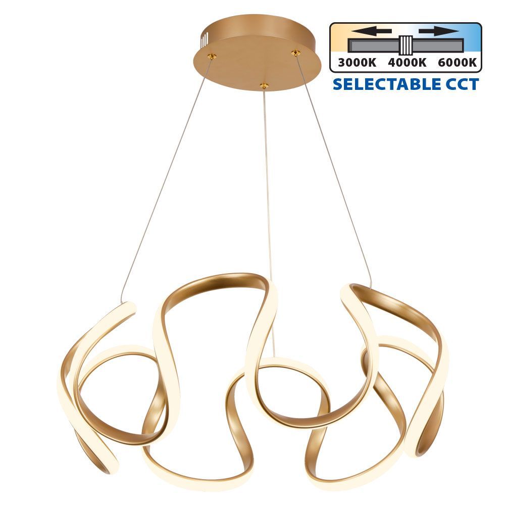 LED lighting fixture MEANDRA-P LED ∙ 54W ∙ gold ∙ CCT-switch ∙ 3000-4000-6000K