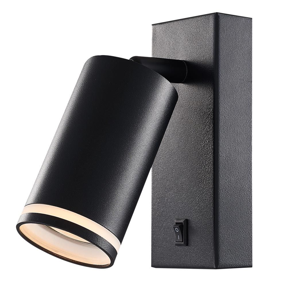 Wall sporlight with switch KING ∙ SP718 ∙ black
