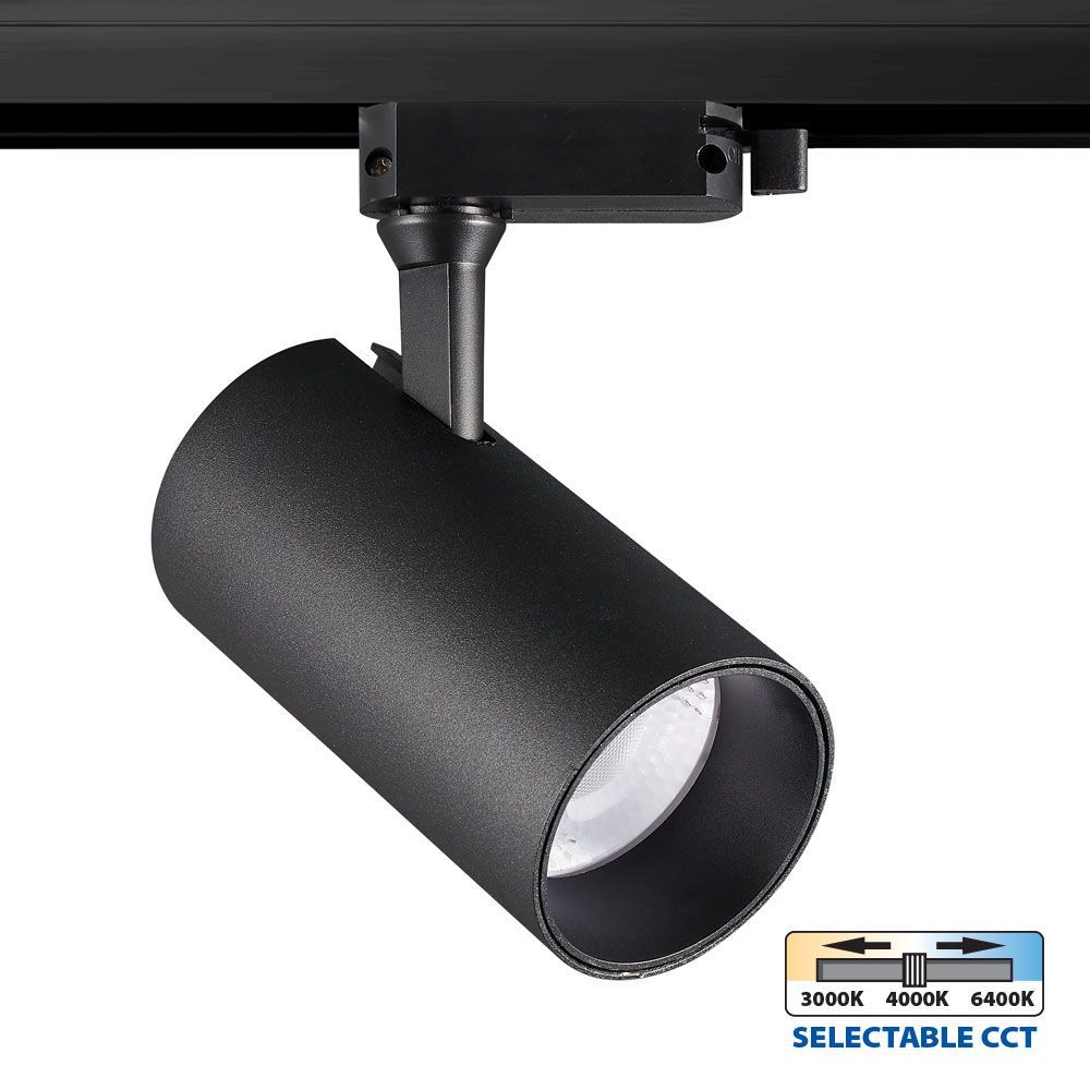 LED fixture for track lighting TRANCE LED ∙ 30W ∙ 2100lm ∙ black ∙ CCT-switch ∙ 3000K-4000K-6400K