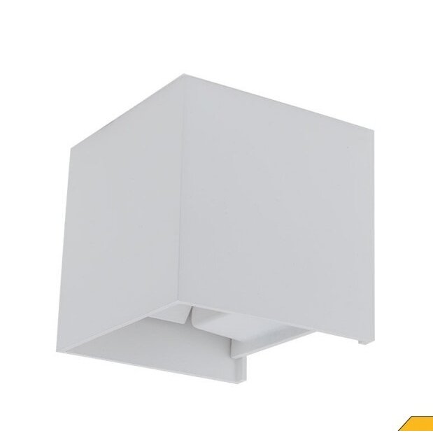 LED Wall Light, White, Square, Adjustable Beam, 6W, Warm Light