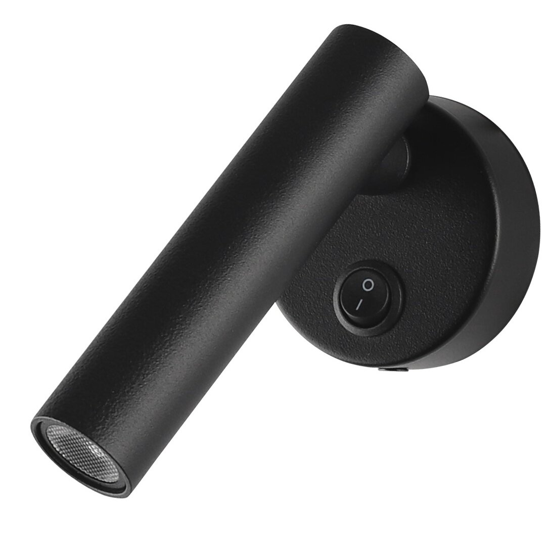 LED Cabinet Light, 2W, ON/OFF-Switch, Black, Neutral Light